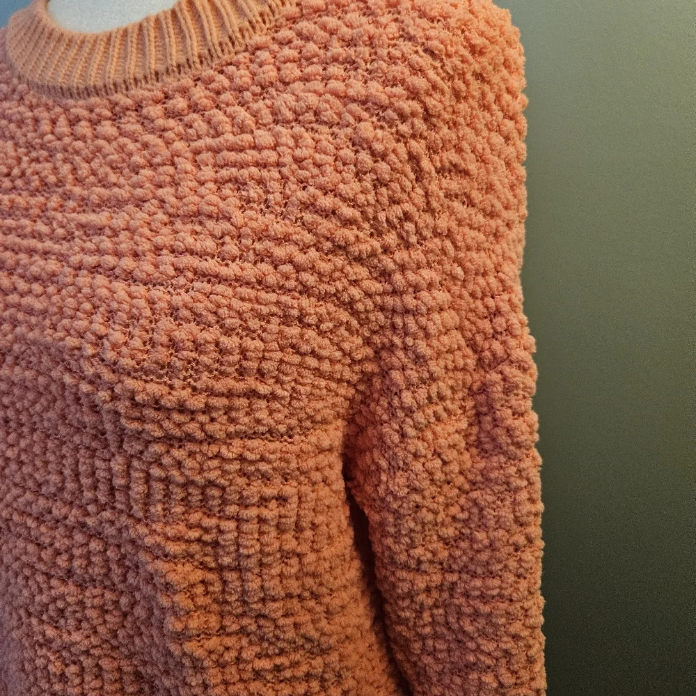 Lauren Conrad Cozy Coral Textured Women's Size Small S Crew Neck Sweater